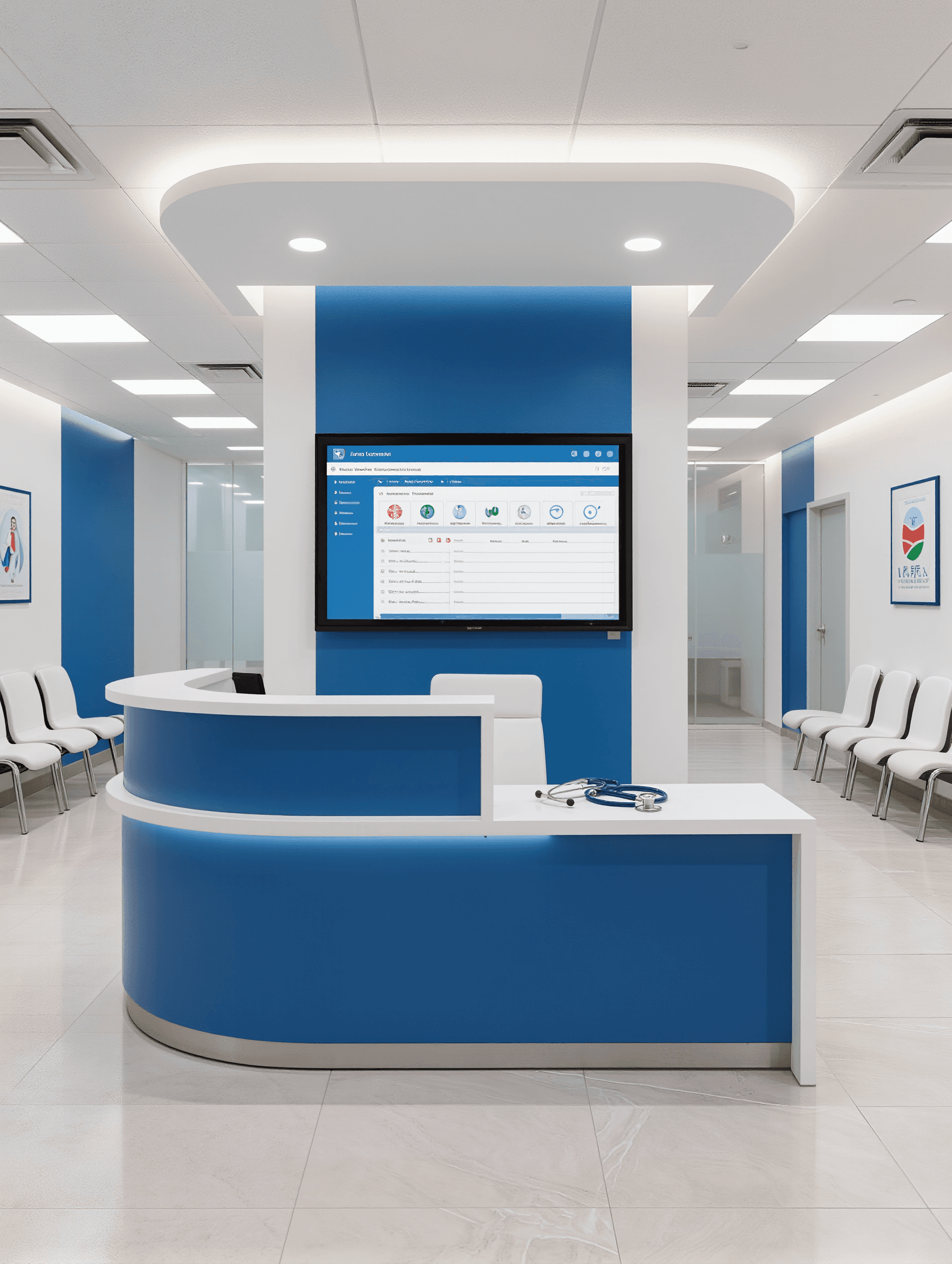 AI receptionist answering calls at a modern South African medical clinic reception desk